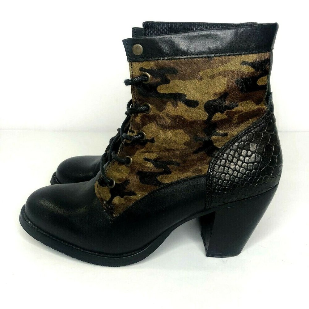 Bronx Womens Chelsea Lace Up Boots Size 41 Camo - Picture 3 of 9